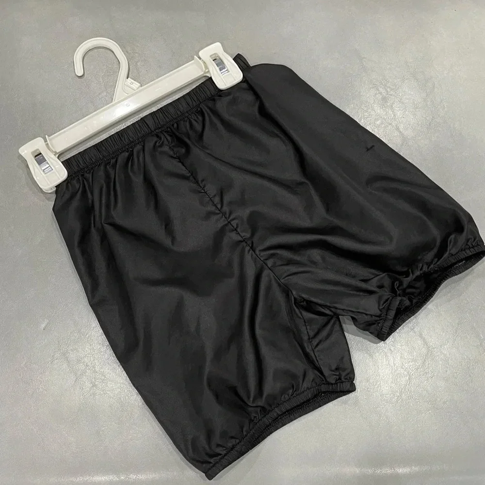 Clementine Kids 6X-7 Rip Stop Trash Bag Shorts Black for Dance Ballet Warmup GUC